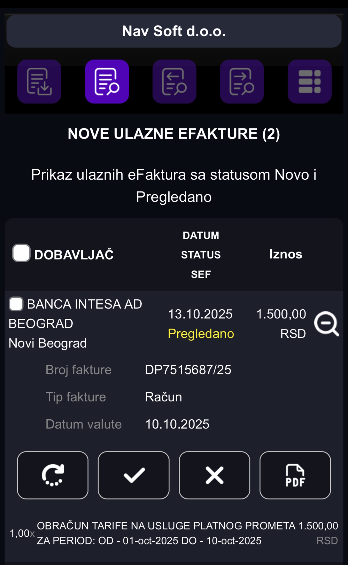 Sky MOBILE eFakture